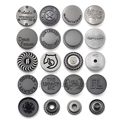 Black Snap Press Metal Button