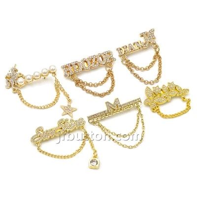 Keðju brooch pinnar fyrir föt