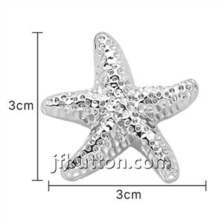 Skreyttir Metal Starfish Shank hnappar