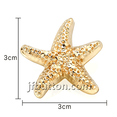 Metal Gold Star Shank Button