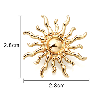 Metal Gold Sun Shape hnappur