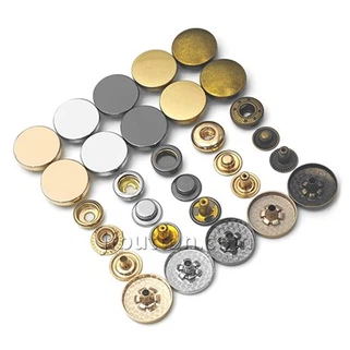 Smellihnappar úr málmi fyrir fatnað