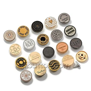 Skipti um denim Jean Button